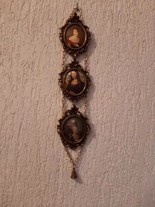 3 mini cuadros colgantes vintage