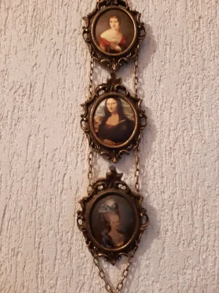 3 mini cuadros colgantes vintage