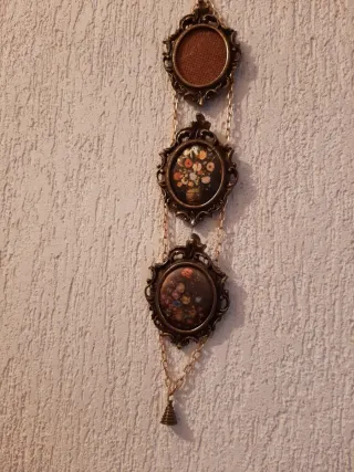 3 mini cuadros colgantes vintage