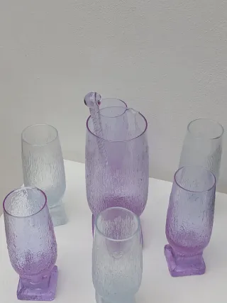 Bicchieri e caraffa vintage in murano