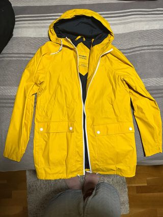 Chubasquero Pull&Bear Amarillo Mujer Talla M