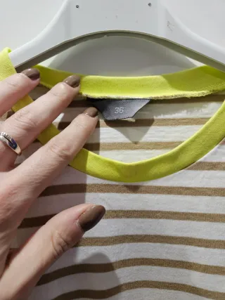 Camiseta de rayas cuello fluor talla 36 Zeeman