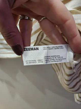 Camiseta de rayas cuello fluor talla 36 Zeeman