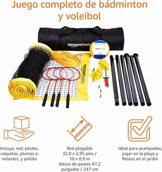 Pack Voleibol y Bádminton Amazon Basics