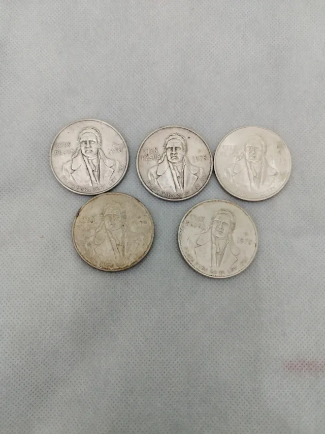 Monedas 100 pesos México plata 1978