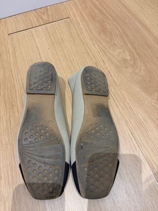 bailarinas de tela planos beige y negro