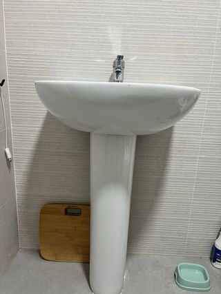 Lavabo de pie pedestal blanco