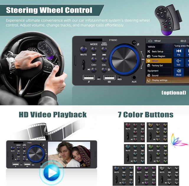 Autoradio 1 DIN CarPlay Android Auto