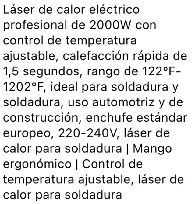 Láser calor eléctrico 2000W