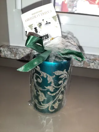 Candela decorata Natale