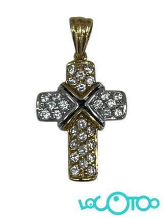 CRUZ ORO BLANCO Y ORO AMARILLO DE 18K