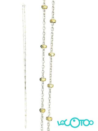 CADENA ORO BLANCO CON BOLAS AMARILLO 18K