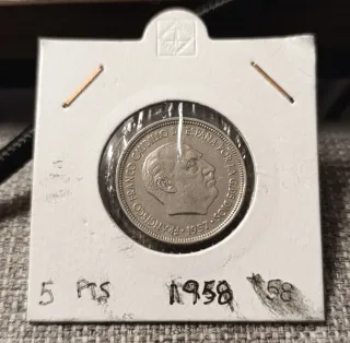 Moneda 5 Pesetas 1957 Franco Caudillo