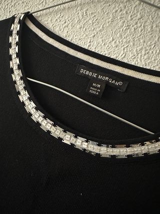 Top Negro Elegante Debbie Morgan Talla M