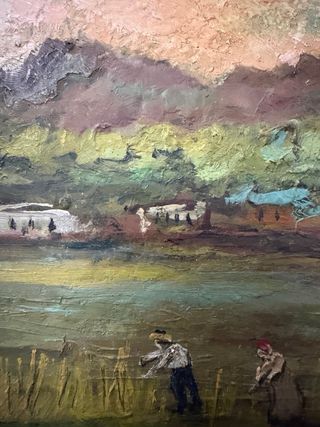 antiguo oleo italiano sobre tableta inicios s XX.