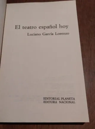 Libro 1975 "El Teatro Español Hoy"