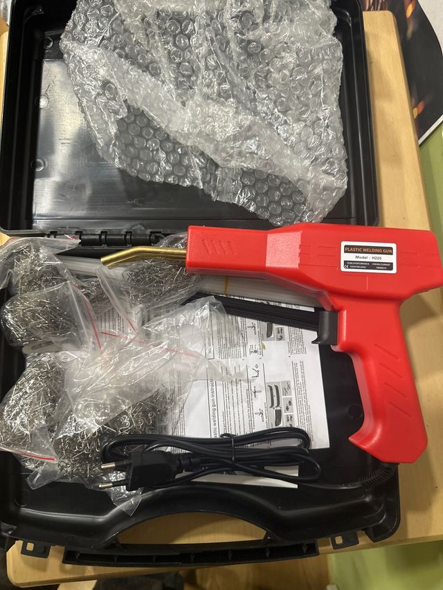 Pistola soldadura plástico kit grapas