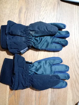 Guantes de esquí negros y azules Talla L XL niño