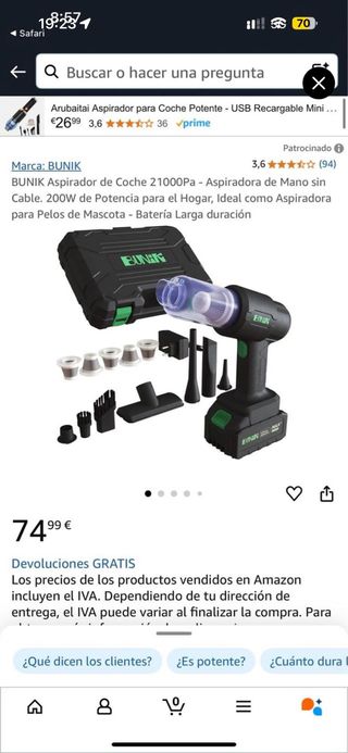 OPORTUNIDAD! LOTE 60 aspiradoras precintadas