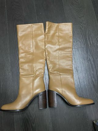 Botas altas Zara piel camel T37