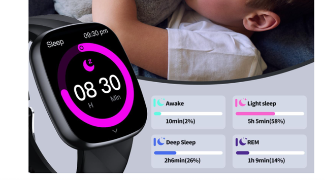 Smartwatch Bambini IP68 Impermeabile Nero