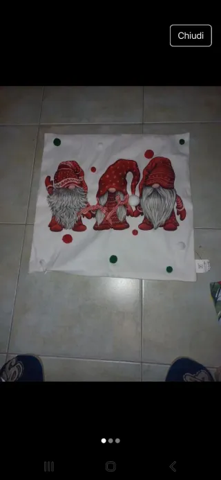 Federa cuscino Natale gnomi