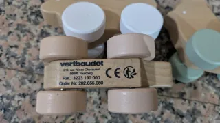 Juego Vertbaudet de 3 animales madera con ruedas