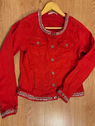 Cazadora Vaquera Roja Talla S