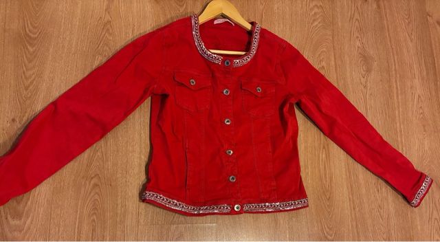 Cazadora Vaquera Roja Talla S