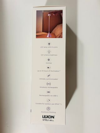 Lampara de mesa Lexon Steli Bell purple nueva