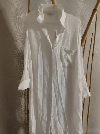 Camisa larga blanca mujer M