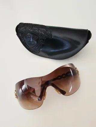 Occhiali da sole Versace Medusa marroni e dorati