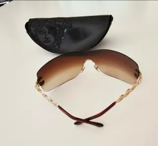 Occhiali da sole Versace Medusa marroni e dorati