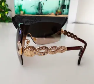 Occhiali da sole Versace Medusa marroni e dorati