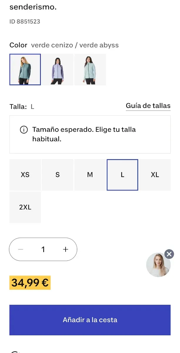 Chaqueta polar Quechua verde/azul