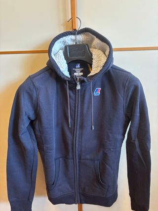 Felpa K-Way donna con cappuccio e zip