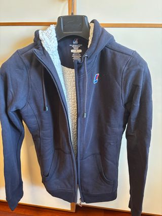 Felpa K-Way donna con cappuccio e zip