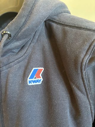 Felpa K-Way donna con cappuccio e zip