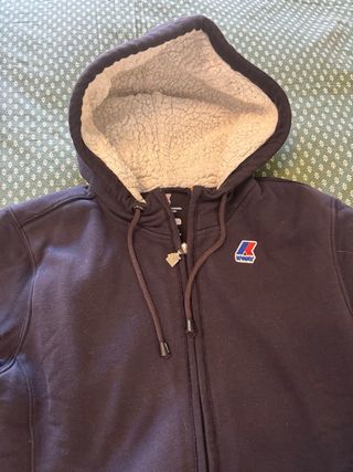 Felpa K-Way donna con cappuccio e zip