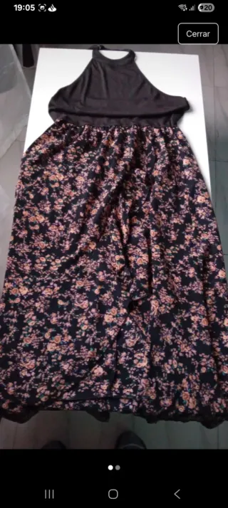 Vestido largo floral marrón