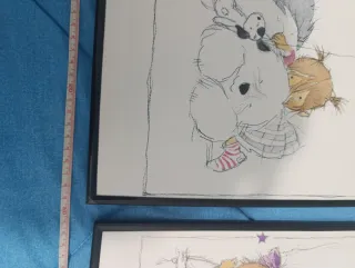 2 Cuadros Infantiles Dibujos con marco incluido