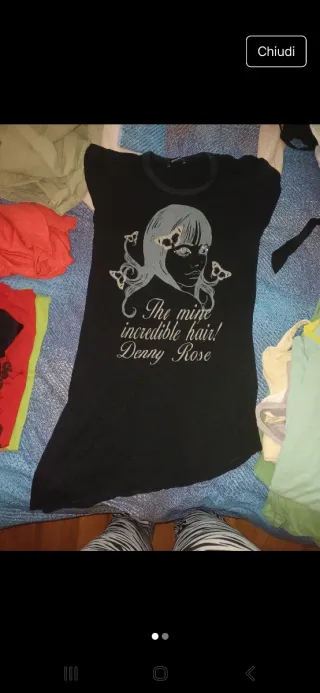 Denny Rose Maglia Nera con Stampa