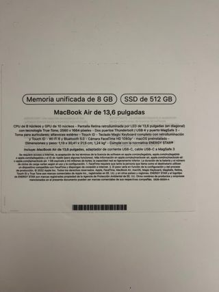 MacBook Air M2 Plata/Gris Espacial