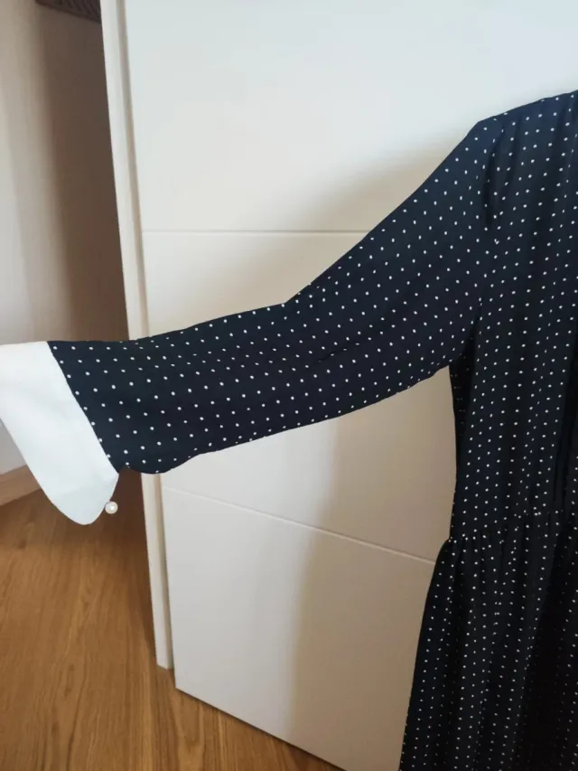 Vestido Zara negro lunares blancos