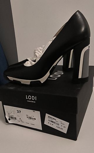 Zapatos Lodi Tacón Negro Usados 1 Vez