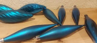 Adornos Navideños Azul Teal