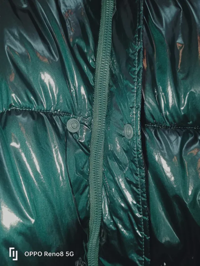 Chaquetón Zara charol verde brillante