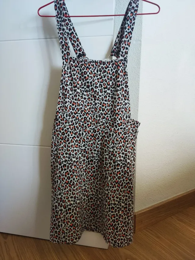 Peto animal print beige y naranja