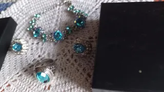 Conjunto bisutería plata y turquesa