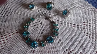 Conjunto bisutería plata y turquesa